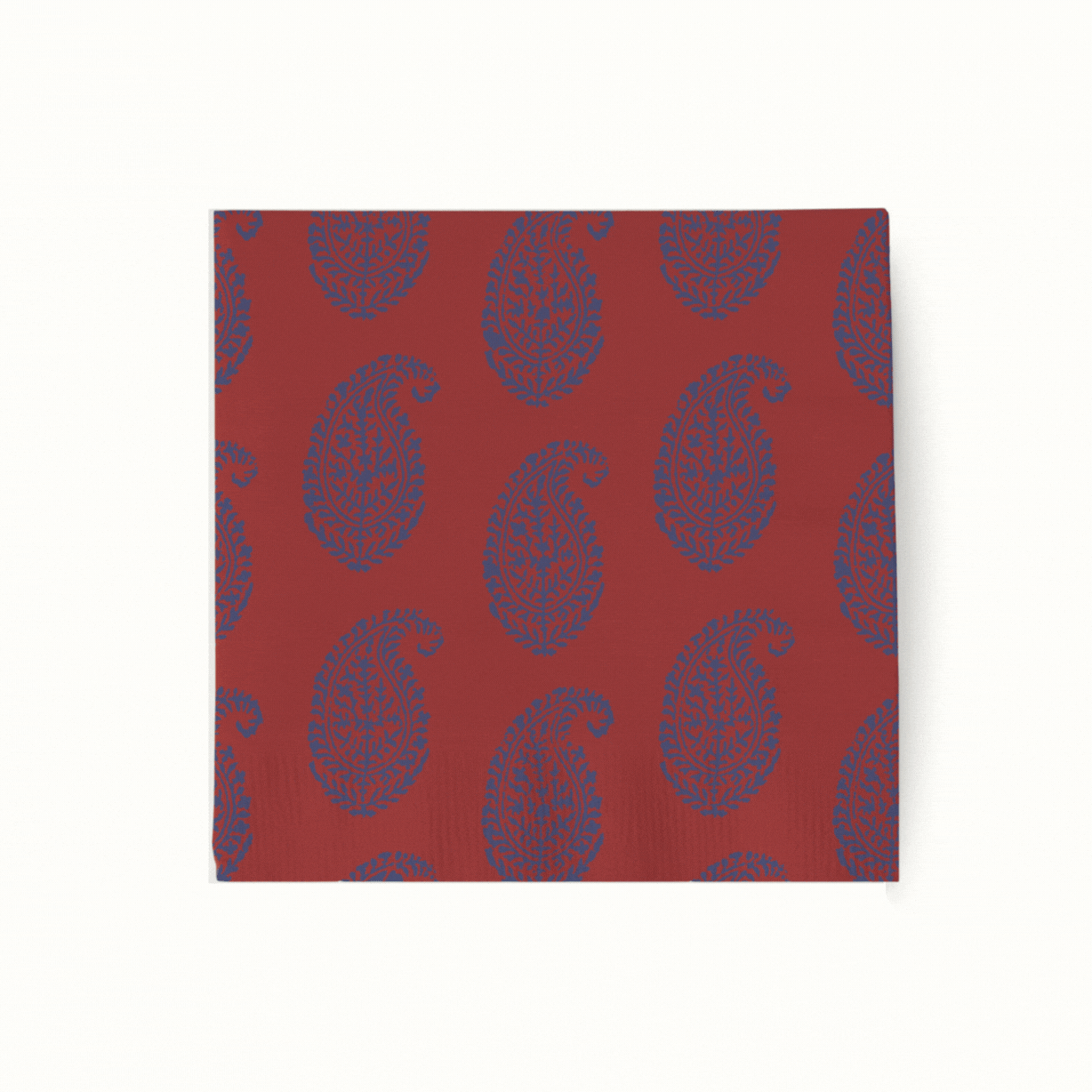 Peter Dunham & Hudson Grace Red Starburst Kashmir Cocktail Napkins - Set of 50 Premium Cotton Napkins for Parties, Weddings & Elegant Dining