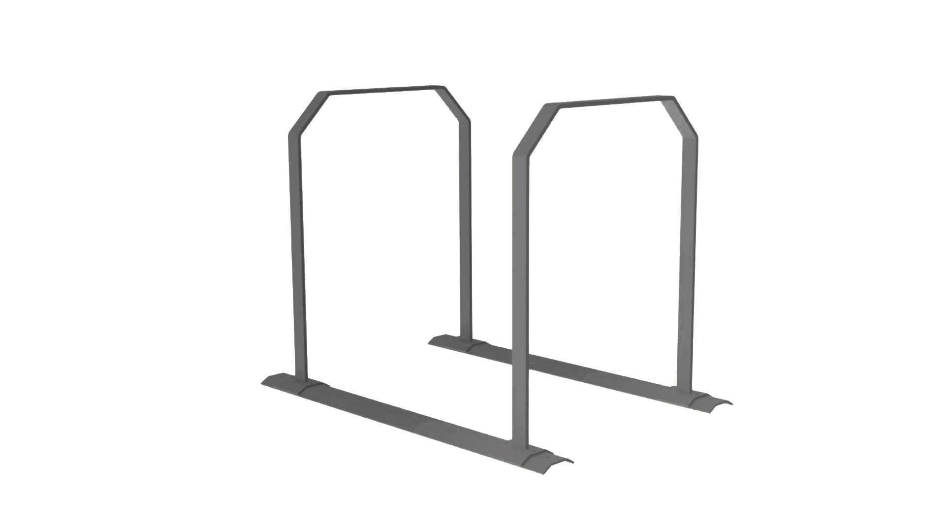 Steland Metallmanufaktur® Bike Stand for 4 Bicycles - Wall Mounted or Concrete Anchored Parking Rack (Hot-Dip Galvanized Steel, Anthracite Gray) - Perfect for Garage, Patio, and Apartment Bike Storage