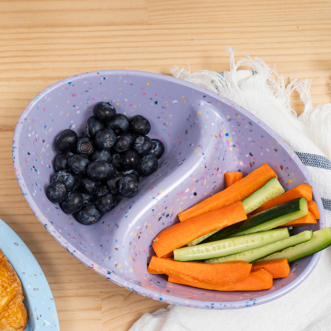 2PC Purple Confetti Divided Serving Dish - Perfect for Party Platters, Appetizers, and Dessert Displays at Events and Gatherings
