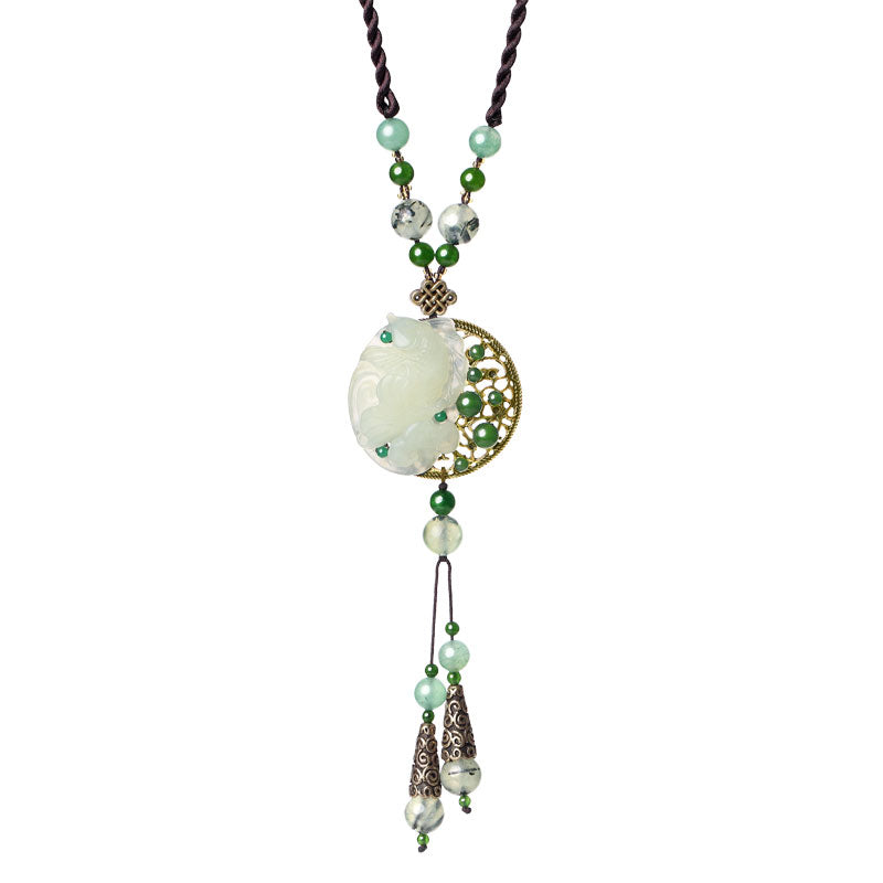 Handmade Jade Lucky Buckle Pendant Necklace - Elegant Chinese Jade Jewelry for Women, Gift for Birthday & Anniversary | Perfect for Weddings, Parties & Special Occasions