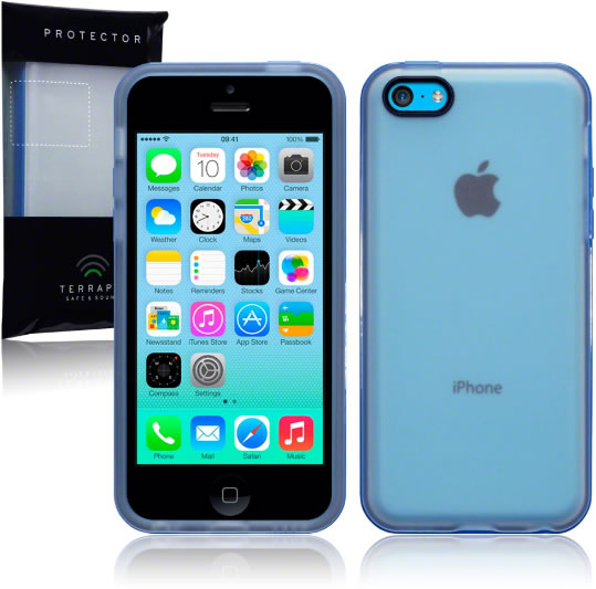 Apple iPhone 5C Frosted Bumper Case - Blue | Shockproof Protective Cover for Everyday Use, Travel & Outdoor Activities