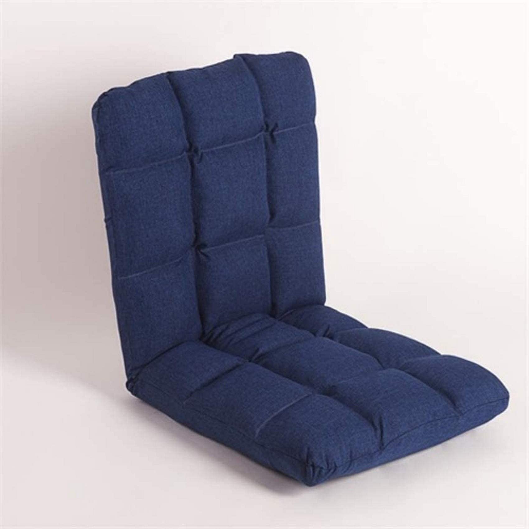 Foldable Padded Floor Chair with Adjustable Backrest - Comfortable Lazy Sofa Seat Cushion for Gaming, Reading & Sun Lounging - Blue Floor Chair for Adults & Kids - Perfect for Bedroom, Living Room & Outdoor Use