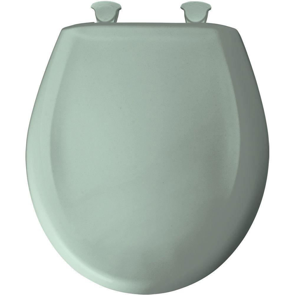 Bemis Round Closed Front Toilet Seat in Seafoam Green - Soft-Close Hinges, Durable Plastic Bathroom Toilet Seat for Home & Commercial Use - Perfect for Modern Bathrooms, Hotels, and Restrooms
