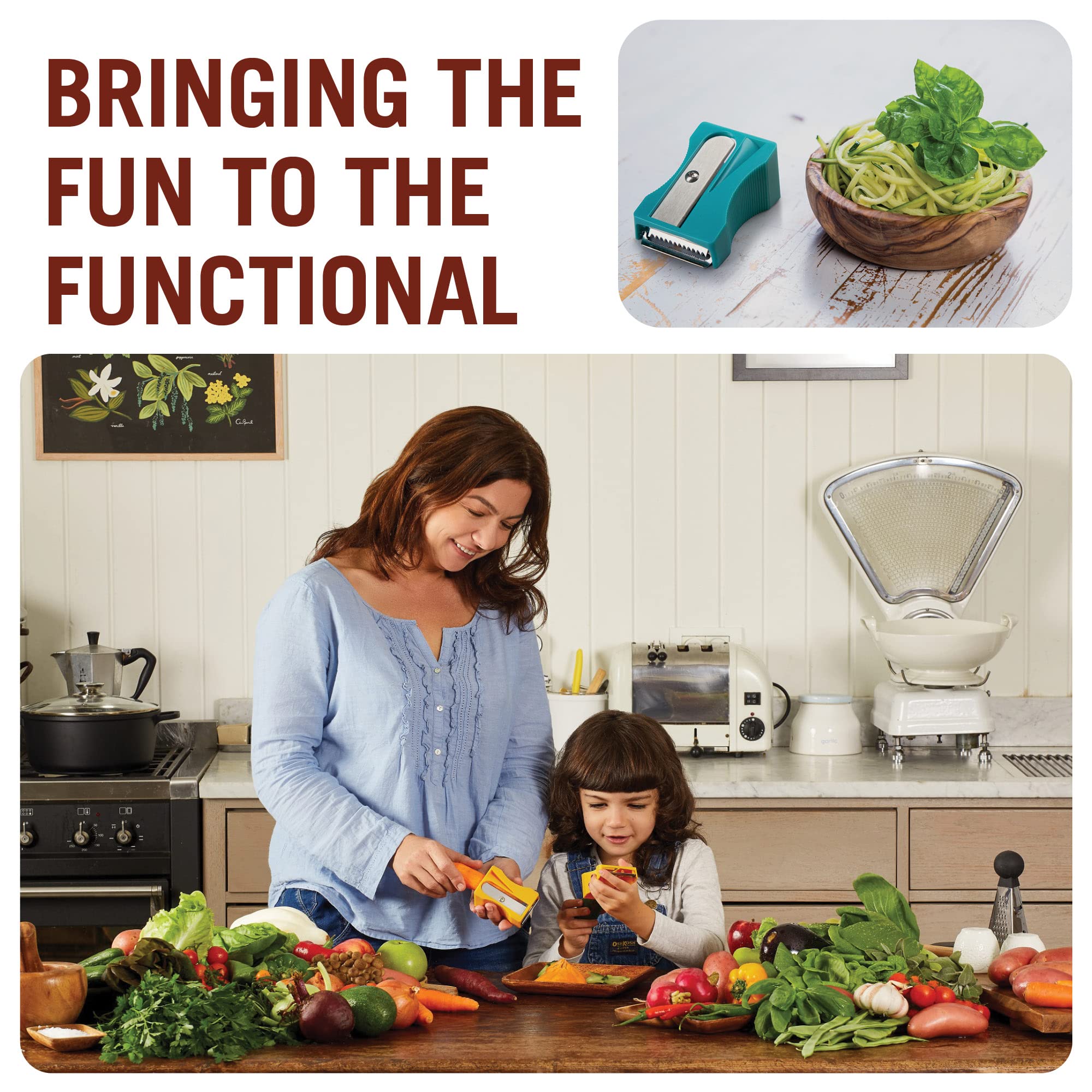 Karoto Julienne - Premium Vegetable Spiralizer with 5 Blades for Zucchini Noodles, Carrot Sticks & More | Best Zoodle Maker for Healthy Low-Carb Meals | Perfect for Meal Prep, Keto Diet & Vegan Cooking | Fun Kitchen Gadget Gift Idea