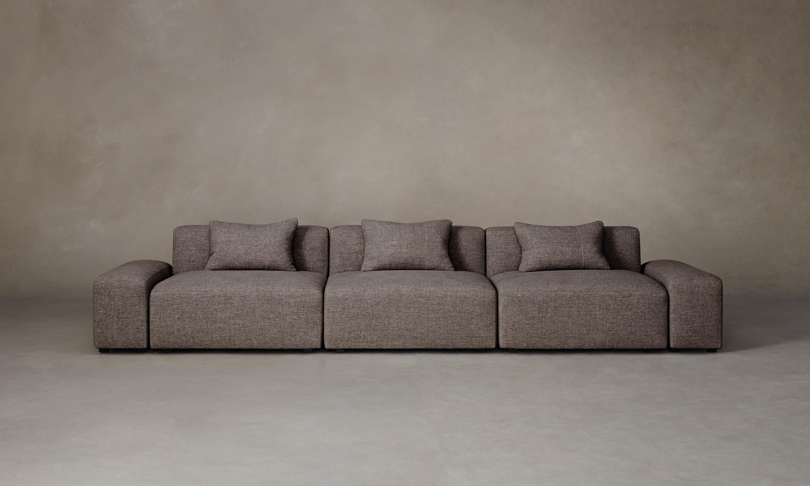 The Breuer Modular Sofa - Heritage Belgian Linen in Carob Brown | Modern Living Room Furniture for Small Spaces & Apartments