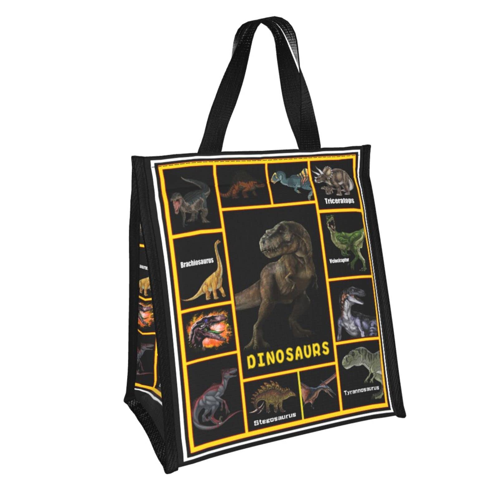Dinosaur Lunch Box - Reusable Insulated Lunch Bag with Detachable Handle for Women, Men, Kids | Large Capacity Meal Tote for School, Work & Picnics | Cute Cartoon Dinosaur Design