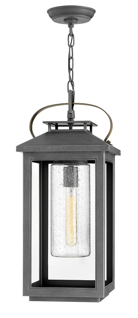 Atwater LED Hanging Lantern in Ash Bronze - Outdoor/Indoor Decorative Lighting for Patio, Garden, Porch & Entryway