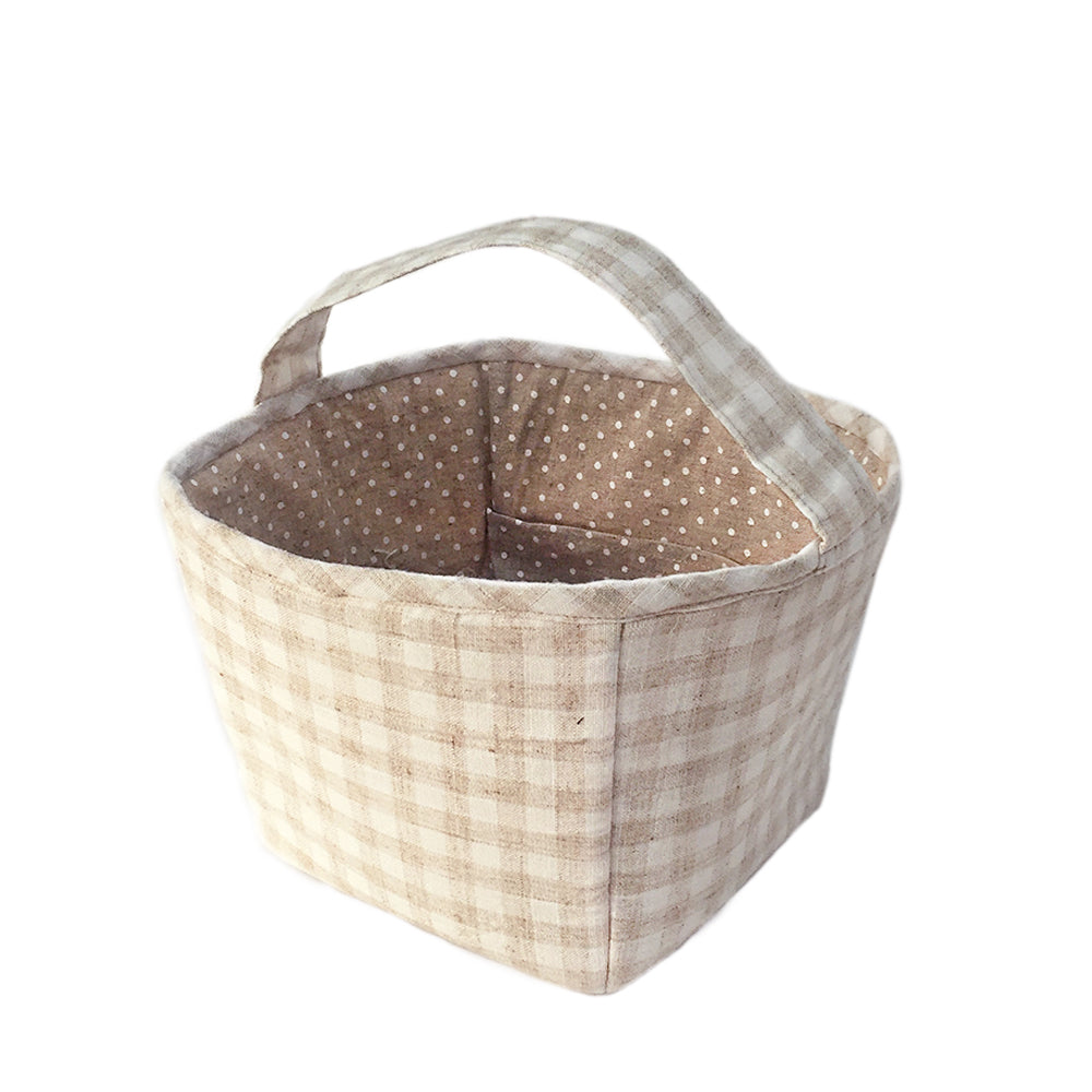 Eco-Friendly Tan Fabric Storage Basket - Foldable Organizer for Home, Office & Nursery - Perfect for Toys, Laundry & Closet Organization