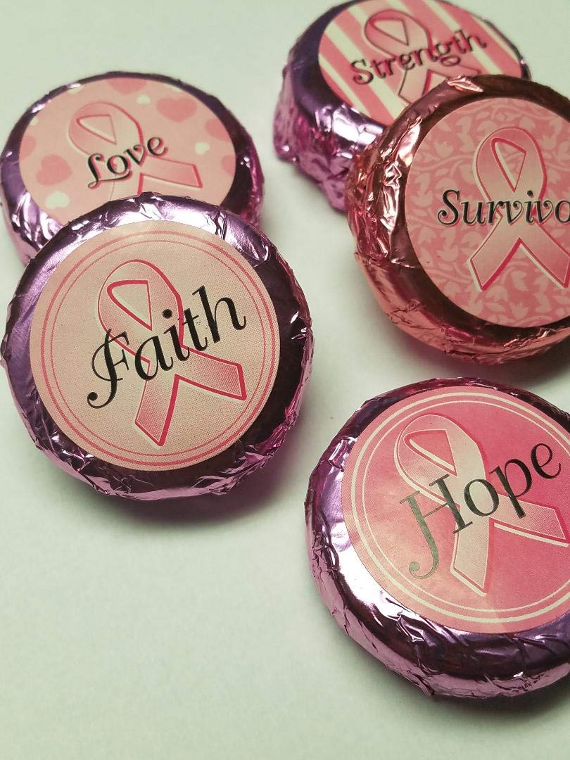 100-Piece Bulk Breast Cancer Awareness Fundraiser Cookies - Foil Wrapped for Charity Events, School Fundraisers & Office Donations