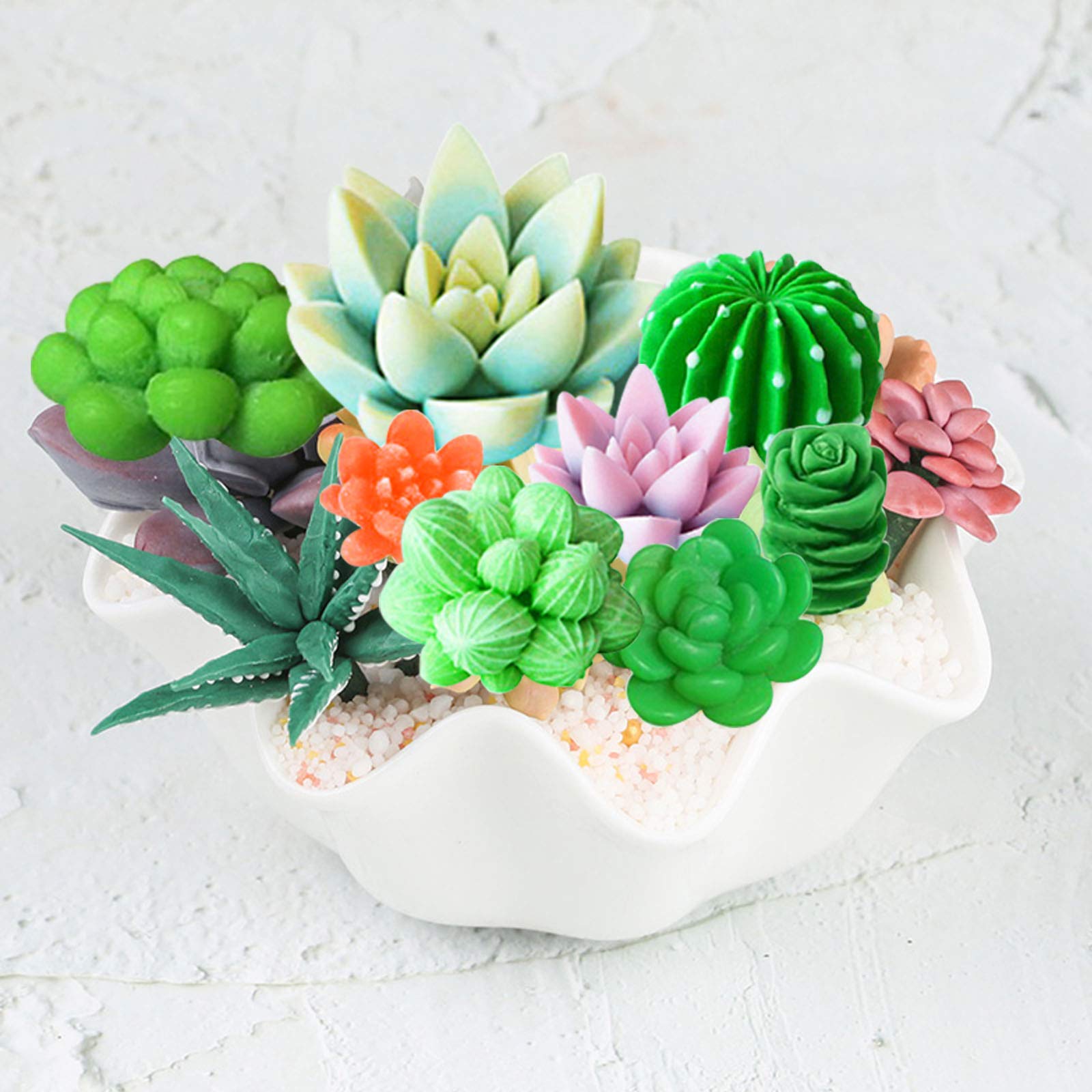 8-Piece Succulent Silicone Mold Set - Cactus Flower Resin Epoxy Casting Molds for DIY Cake Decorating, Candle Making & Polymer Clay - Perfect for Home Decor, Wedding Favors & Craft Projects