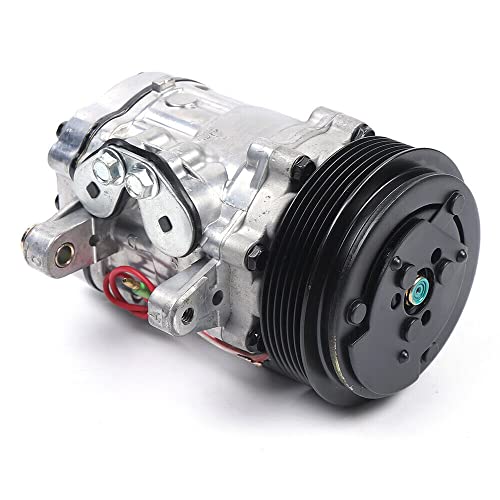 Futchoy 60-02155NA AC Compressor with Clutch - Compatible with 85-08 Caterpillar w/Sanden 7176 | Replacement for Air Conditioner System | Ideal for Heavy-Duty Trucks & Construction Equipment