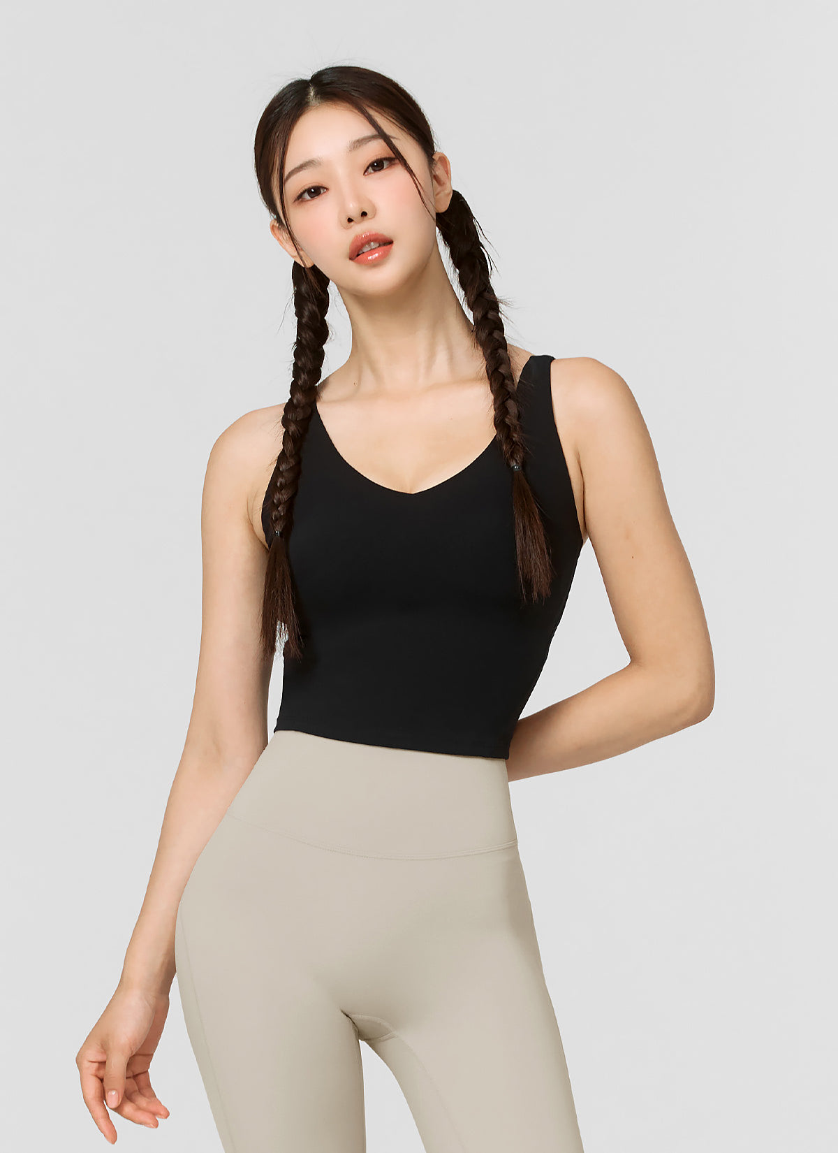 Black Label Signature V-Neck Crop Top for Women - Sexy Casual & Party Wear - Perfect for Dates, Clubbing, and Summer Outfits