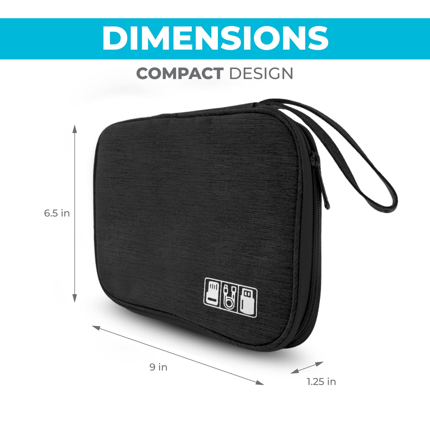 Portable Electronics Charger Organizer - Travel Cable Storage Case for Cords, Chargers & Tech Accessories | Perfect for Business Trips, Vacations & Daily Organization