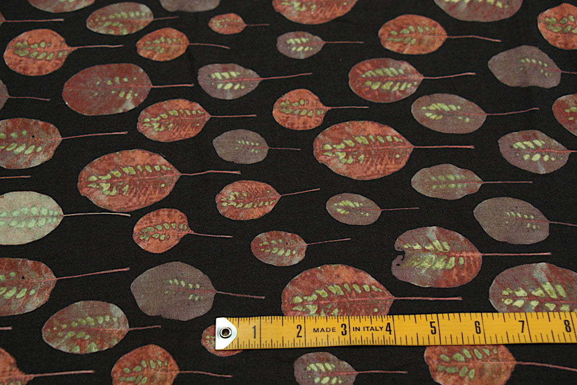 Autumn Leaves Washed Printed Linen Fabric - Soft & Durable Material for Fall Home Decor, Table Runners, Curtains & DIY Craft Projects