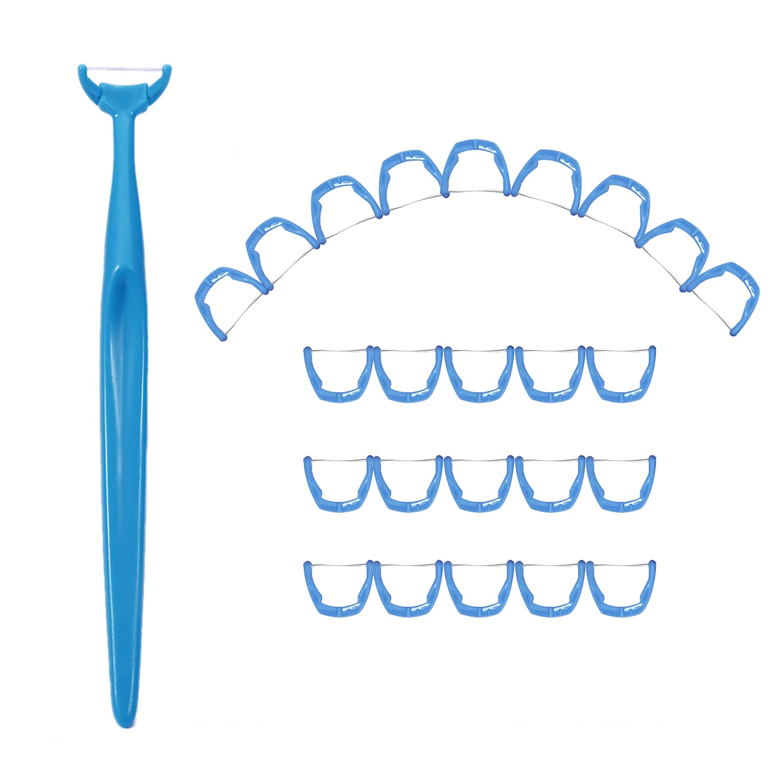 Eco-Friendly Reusable Dental Floss Holder with 100 Replacement Heads - Portable Teeth Cleaning Tool for Travel & Home Oral Care