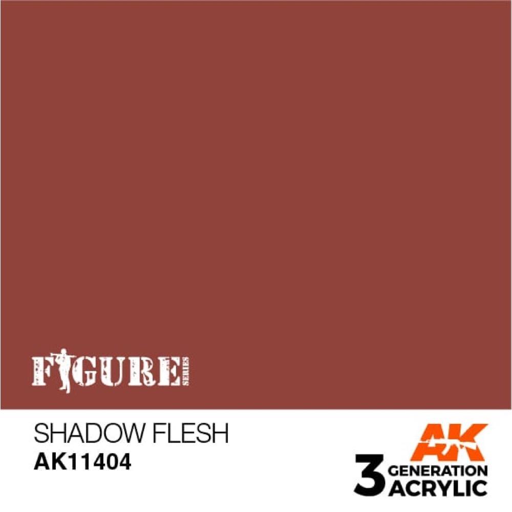 AK Interactive AK11404 3rd Generation Shadow Flesh Acrylic Paint - 17ml Bottle for Miniature Painting, Scale Models & Wargaming Figures - Perfect for Shading, Highlights & Realistic Effects