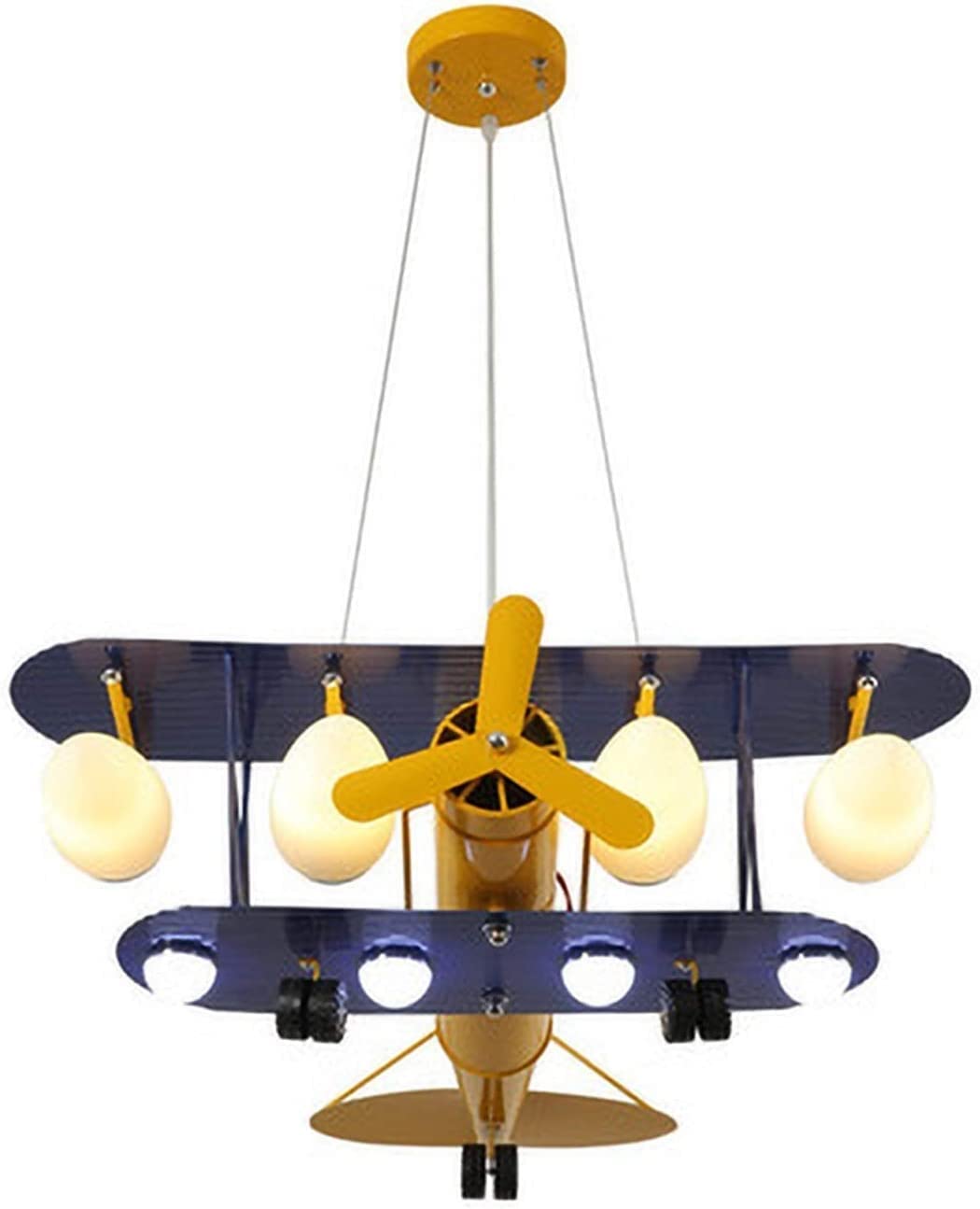 Modern Nordic LED Airplane Chandelier - Remote Control Cartoon Boys Hanging Lamp with Bulb for Kids Bedroom & Nursery Decor (Cold White, No Remote Control) | Perfect for Children's Room Theme Lighting & Playful Ceiling Decor