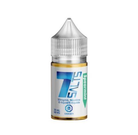 Spearmint BG Salt Nic E-Liquid - 30mL Bottle with 7 Premium Salts for Smooth Vaping | Refreshing Mint Flavor for All-Day Use, Perfect for Pod Systems and Vape Pens