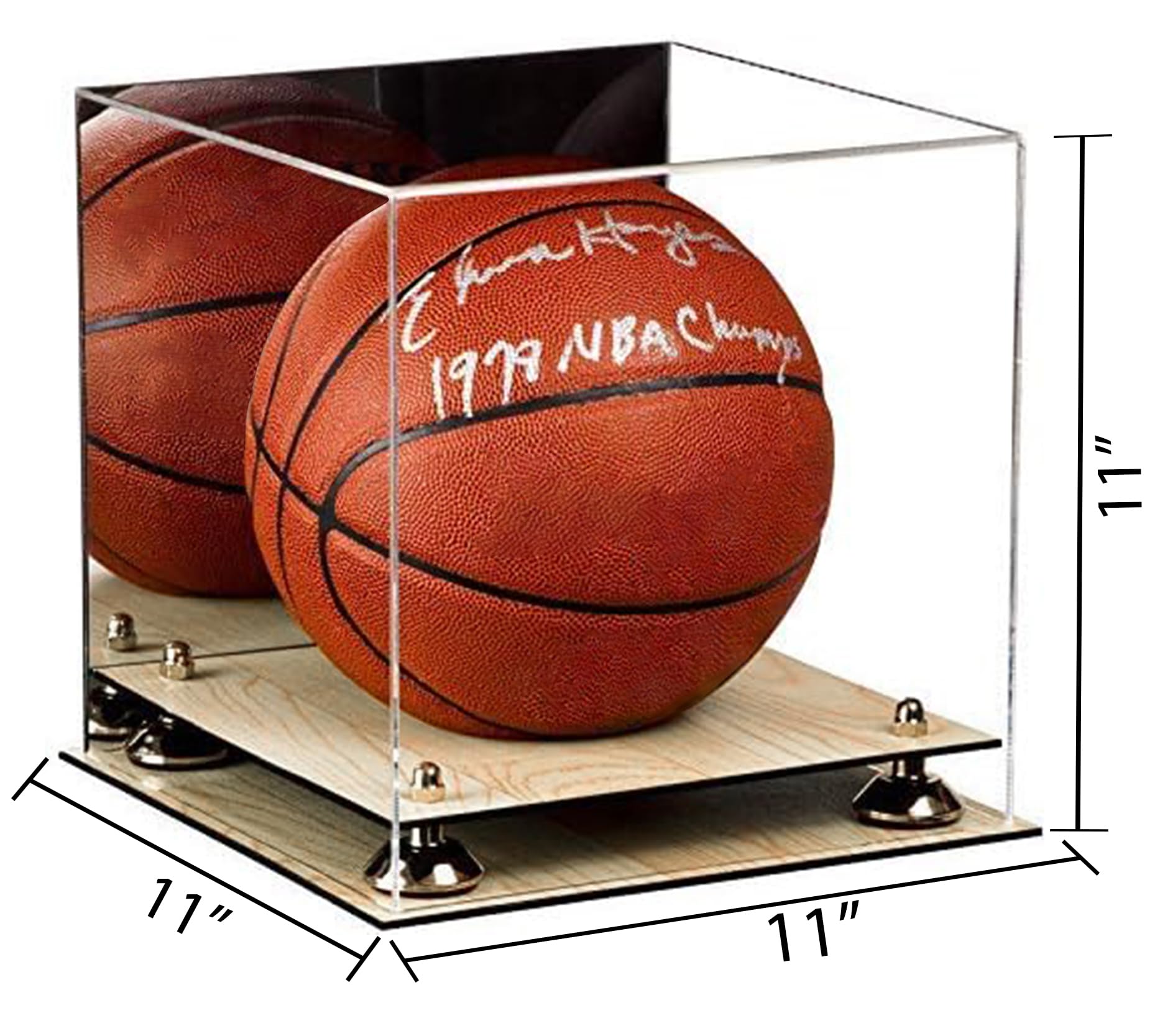 Premium Acrylic Full-Size Basketball Display Case with Adjustable Risers - Perfect for Showcasing Collectible Basketballs in Home, Office, or Sports Memorabilia Rooms