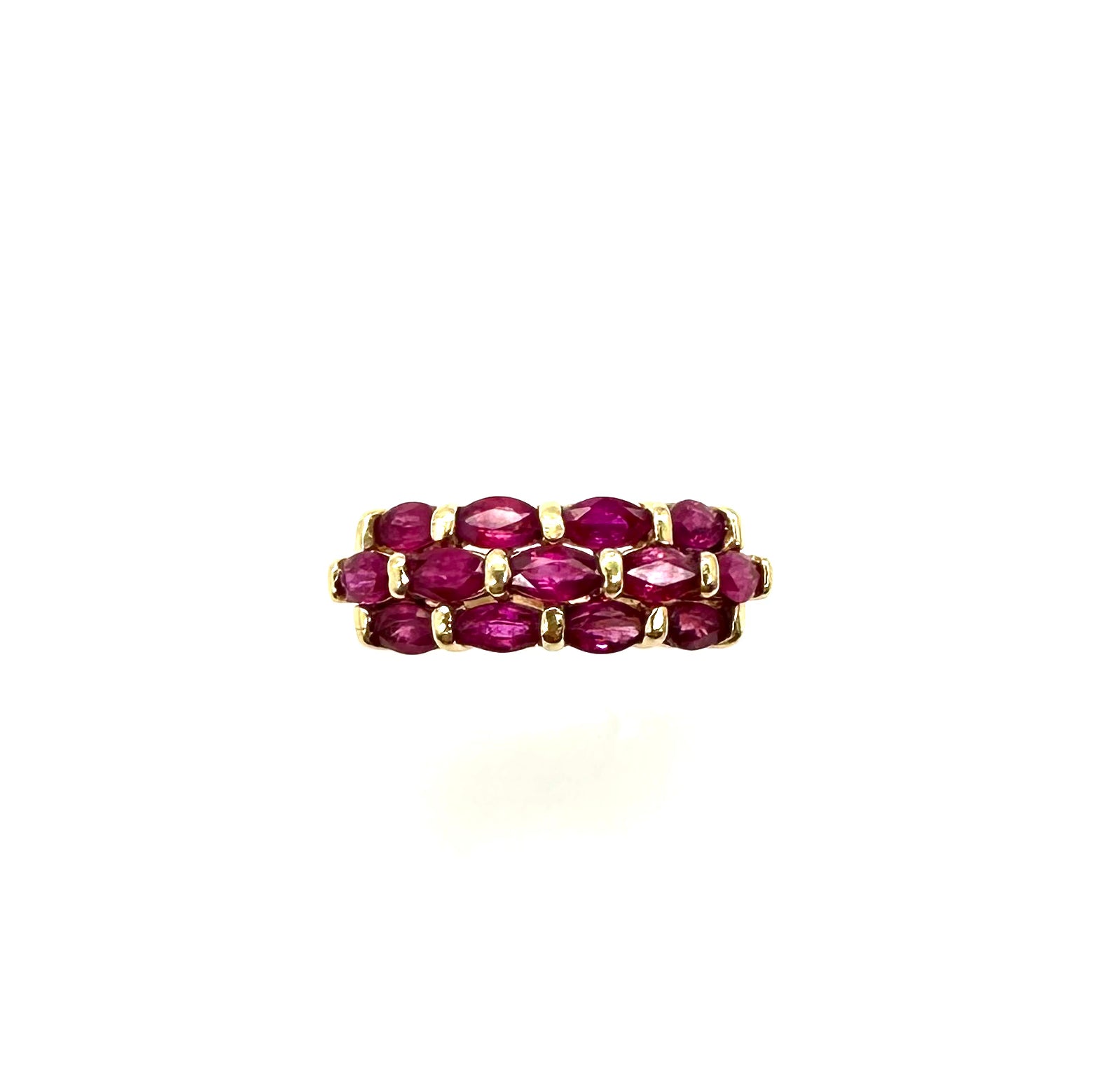 Exquisite Marquise Ruby Woven Ring - 14K Gold Plated Vintage Jewelry for Women | Perfect for Weddings, Anniversaries & Special Occasions