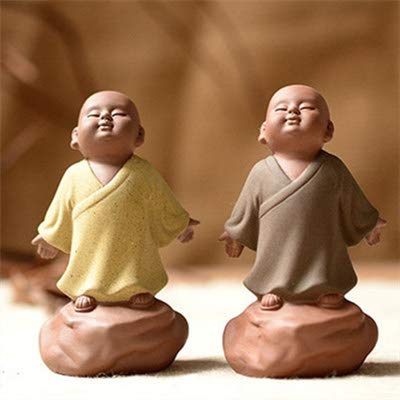 Handmade Ceramic Tea Pet - Cute Buddha Monk Statue, Zen Decor, Chinese Craft Gift for Tea Lovers | Perfect for Tea Ceremonies, Meditation Spaces & Home Decor