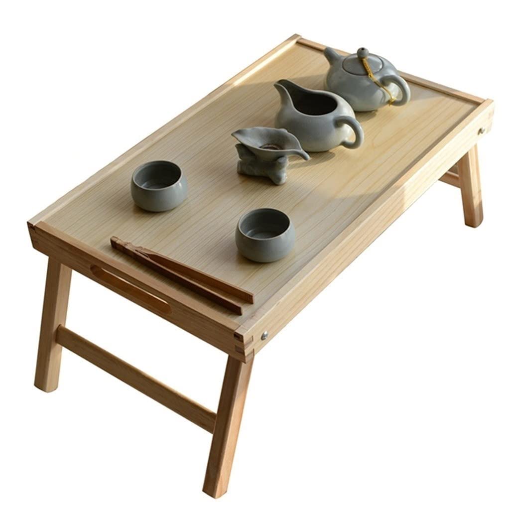 Brown Folding Coffee Table - 60 x 40cm Low Profile Tatami Table for Living Room, Bay Window, or Small Spaces - Multi-Functional Bedside, Dining & Lounge Furniture - Perfect for Apartments, Dorms, Meditation & Japanese-Style Decor