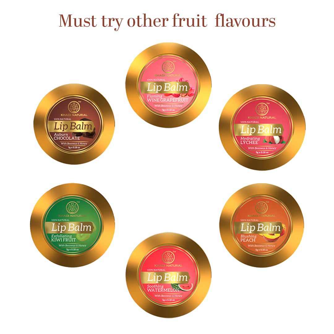KHADI NATURAL Chocolate Lip Balm with Beeswax & Honey - Moisturizing & Nourishing - 5g (Pack of 2) - Perfect for Dry Lips, Winter Care & Daily Hydration