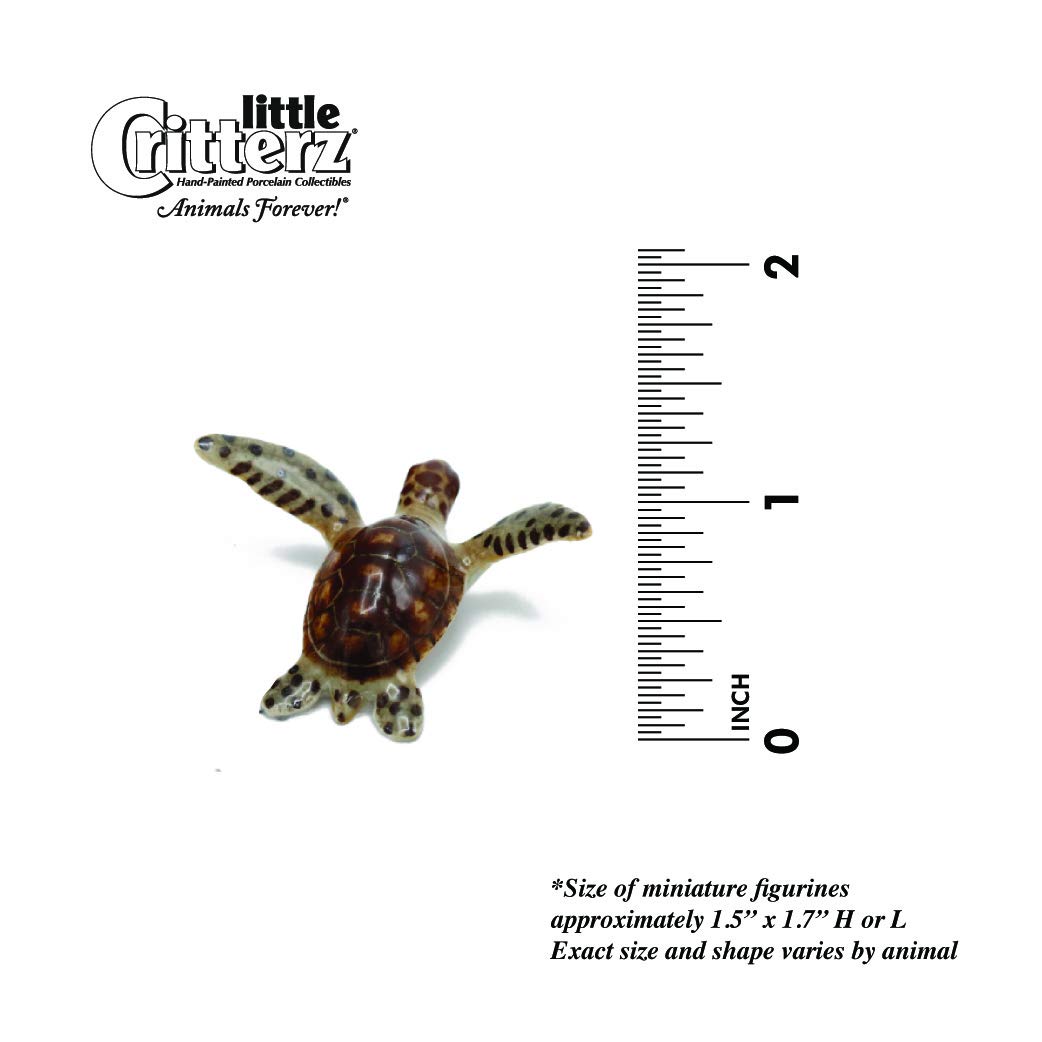 Green Sea Turtle Miniature Porcelain Figurine - Handcrafted Home Decor Collectible - Perfect for Beach House Decor, Ocean Theme Room, or Gift for Turtle Lovers