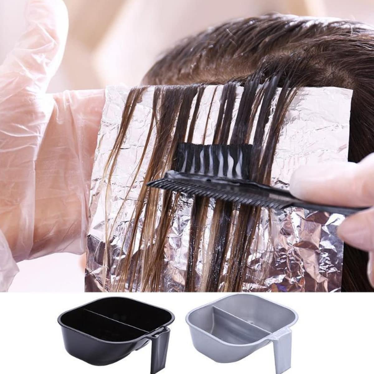 LALAFINA 1 Piece Professional Double Hair Mixing Bowl for Salon Hair Dyeing - Durable Hair Coloring Container with Easy Clean Feature - Perfect for At-Home & Salon Hair Coloring Treatments