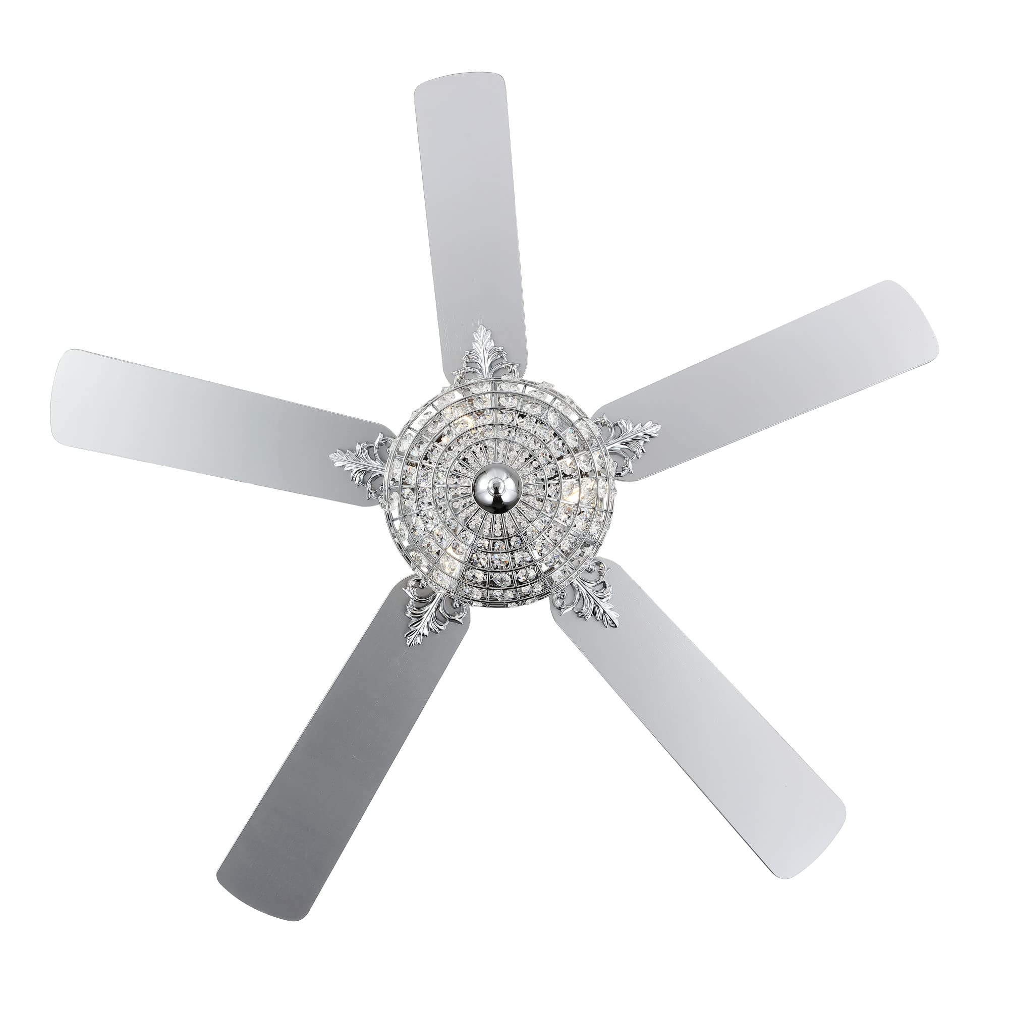 JONATHAN Y JYL9610B Mandy Glam Classic Crystal Dome Shade LED Ceiling Fan with Remote Control - 52 Inch 3-Light Modern Chandelier Fan for Bedroom, Living Room, Dining Room - Chrome Finish - Perfect for Home Decor & Air Circulation