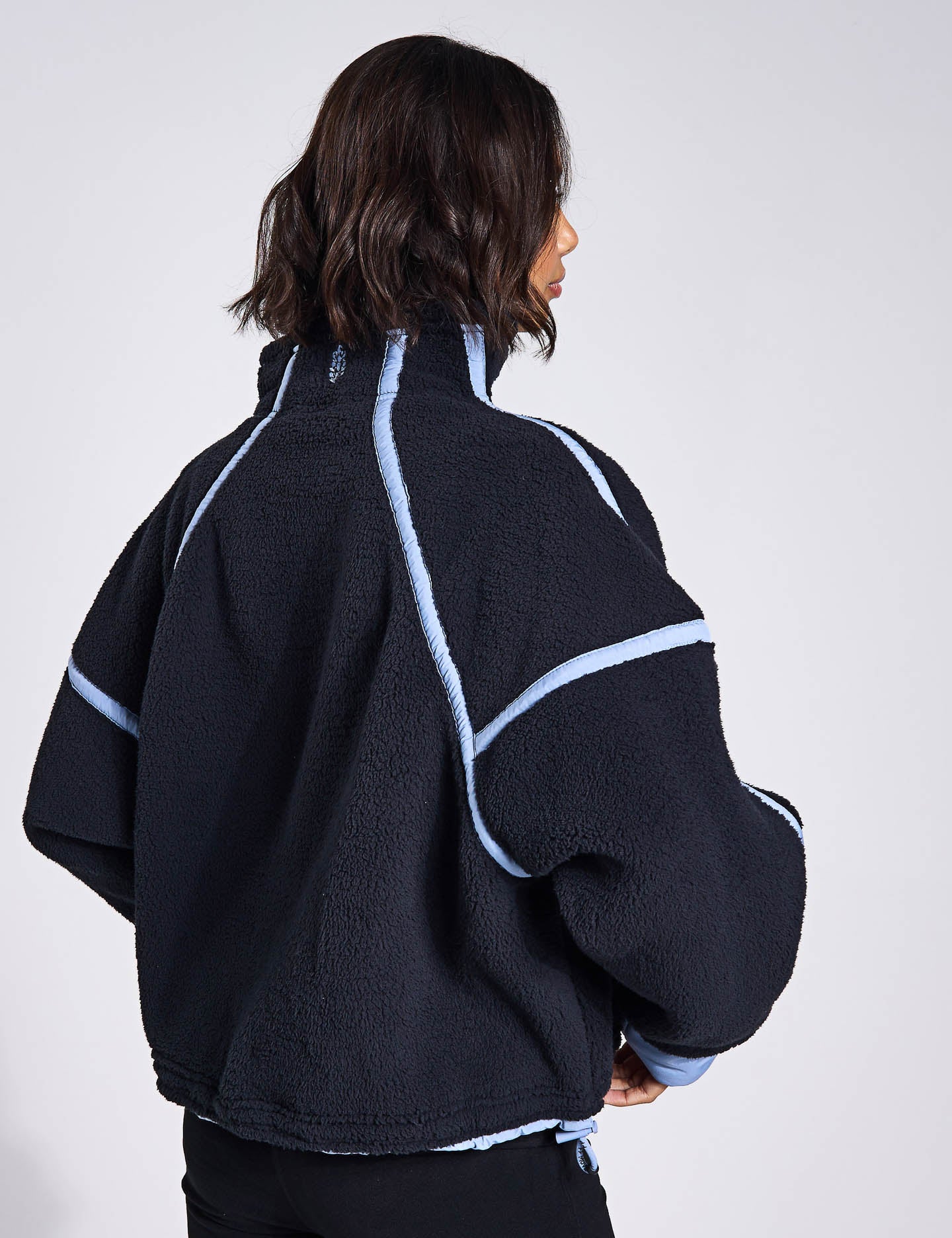 Mountain High 1/2 Zip Fleece Jacket - Black & Blue Grey Combo | Warm & Comfortable Outdoor Pullover for Hiking, Camping & Casual Wear