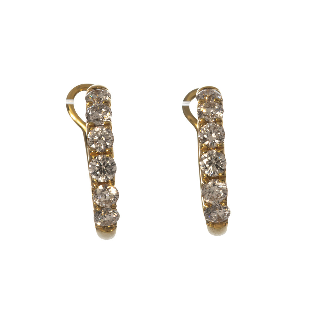0.70ct Diamond 14K Yellow Gold Small Hoop Earrings for Women - Dainty Everyday Stud Earrings for Work, Date Night & Special Occasions