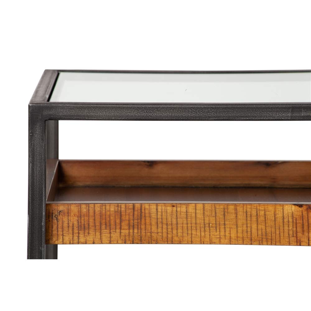 Hudson Shadow Box End Table - Modern Wooden Nightstand with Storage Shelf for Bedroom, Living Room - Perfect for Storing Books, Lamps & Decor