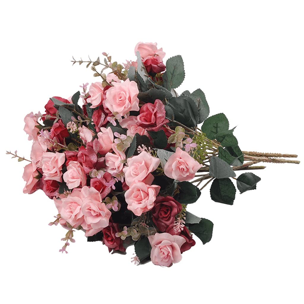 YXBDN Artificial Flower Curling Rose Bouquet - 12 Pack Silk Fake Roses for Home Decor, Wedding Centerpieces, Table Arrangements & Party Decorations - Perfect for Living Room, Bedroom, Office & Event Styling