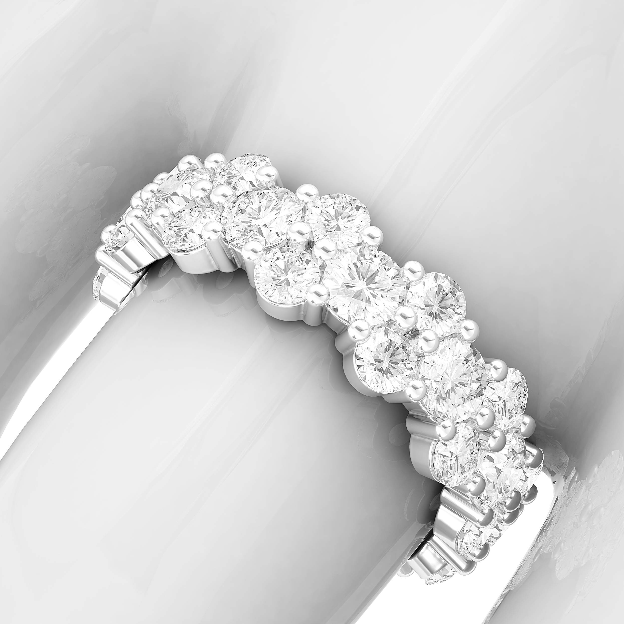 Sterling Silver Eternity Ring with Simulated Diamond or Moissanite - Dainty Stackable Wedding Band for Women - Perfect for Anniversary, Engagement & Everyday Elegance