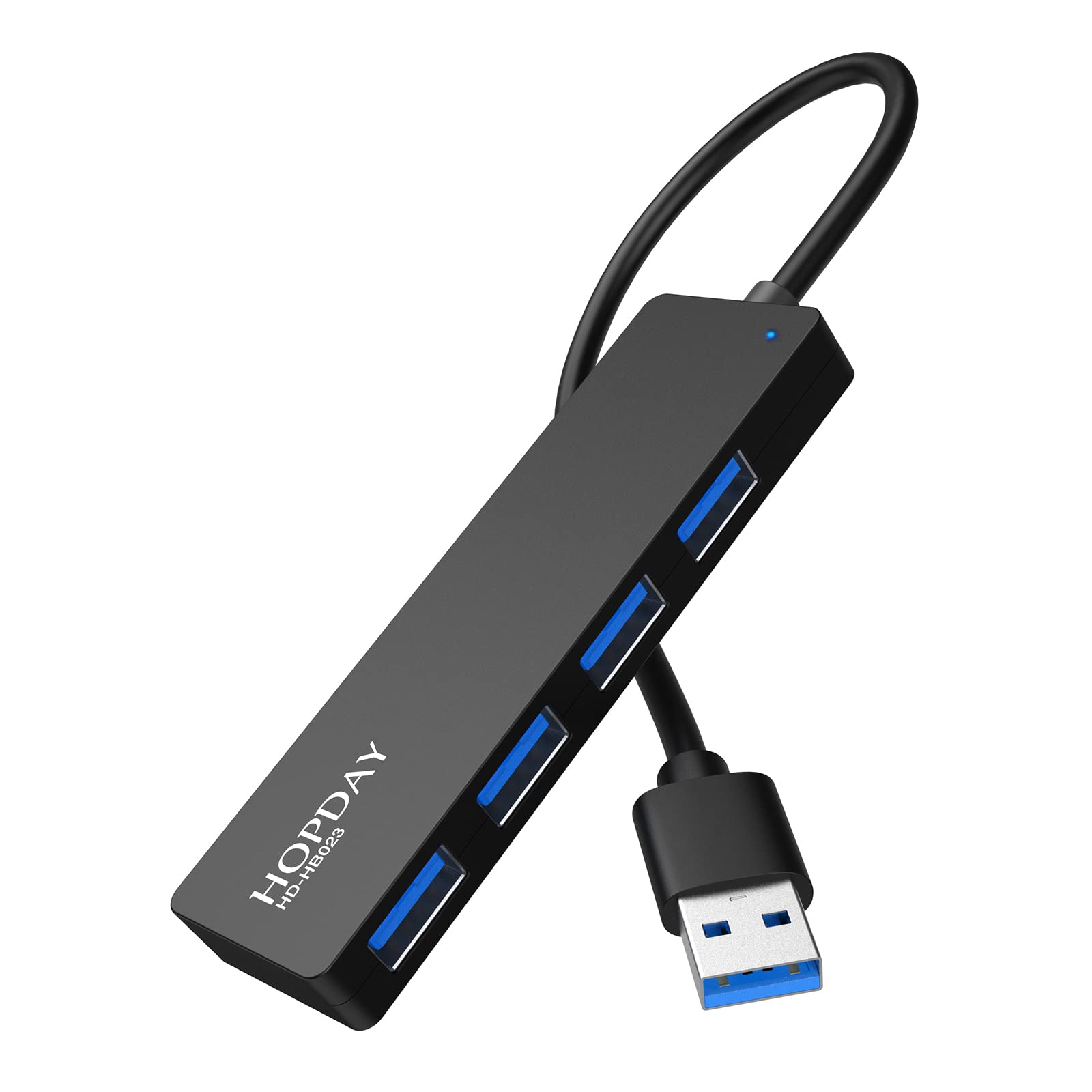 HOPDAY 4-Port USB 3.0 Hub - Ultra Slim Portable USB Splitter for MacBook, iMac, Mac Mini, Surface Pro, Dell, HP Laptops - Perfect for Office, Travel & Home Use