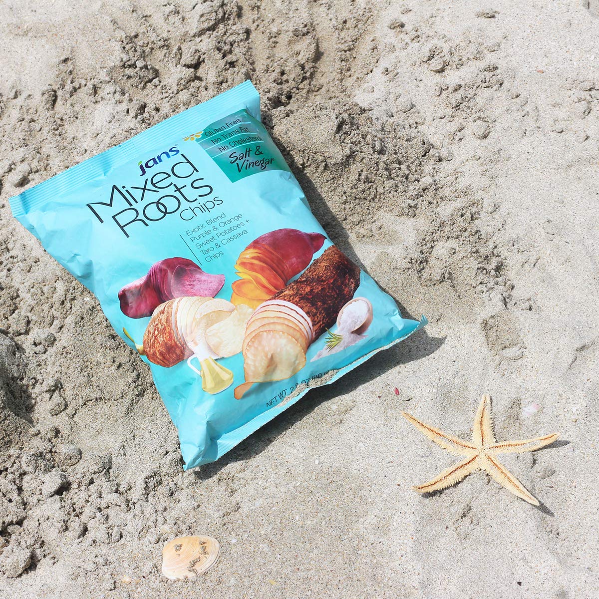 Mixed Roots All Natural Vegetable Chips - Salt & Vinegar Flavor, 2.8 oz | Gluten-Free, Vegan Snack for Parties, School Lunches & Healthy On-the-Go Eating