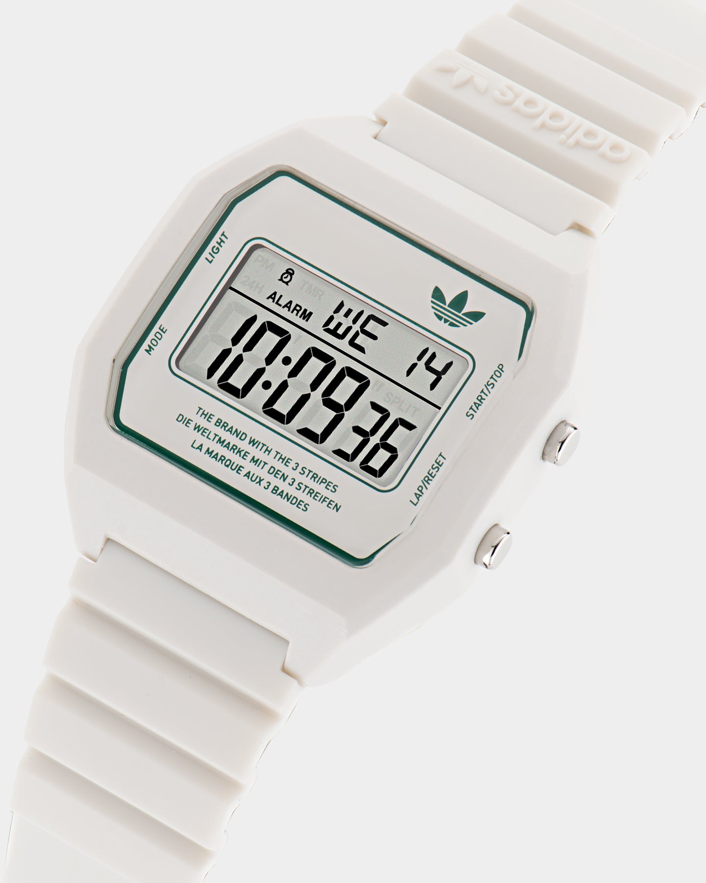 Adidas Digital Two Watch - Silver/Green Sports Watch for Men & Women - Perfect for Running, Gym & Outdoor Activities