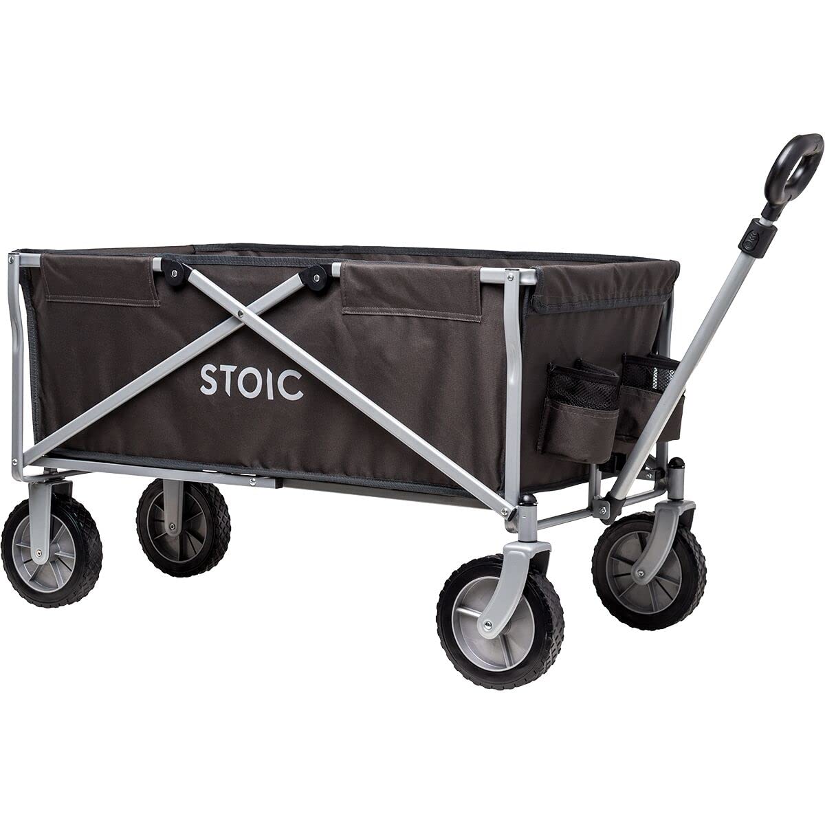Stoic Essentials Half Folding Wagon - Heavy Duty Collapsible Utility Cart for Beach, Camping, Groceries & Outdoor Adventures