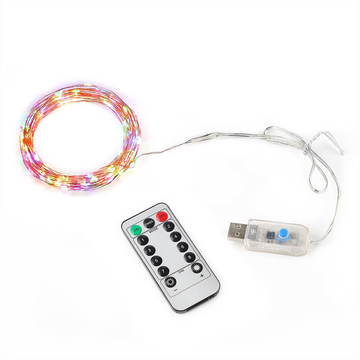Wepikk 16.4 Ft Fairy String Lights - 50 LED Waterproof Outdoor/Indoor Lights with 8 Modes, Timer & Remote Control - Perfect for Bedroom, Party, Wedding, Christmas Decorations (4 Colors, USB Powered)