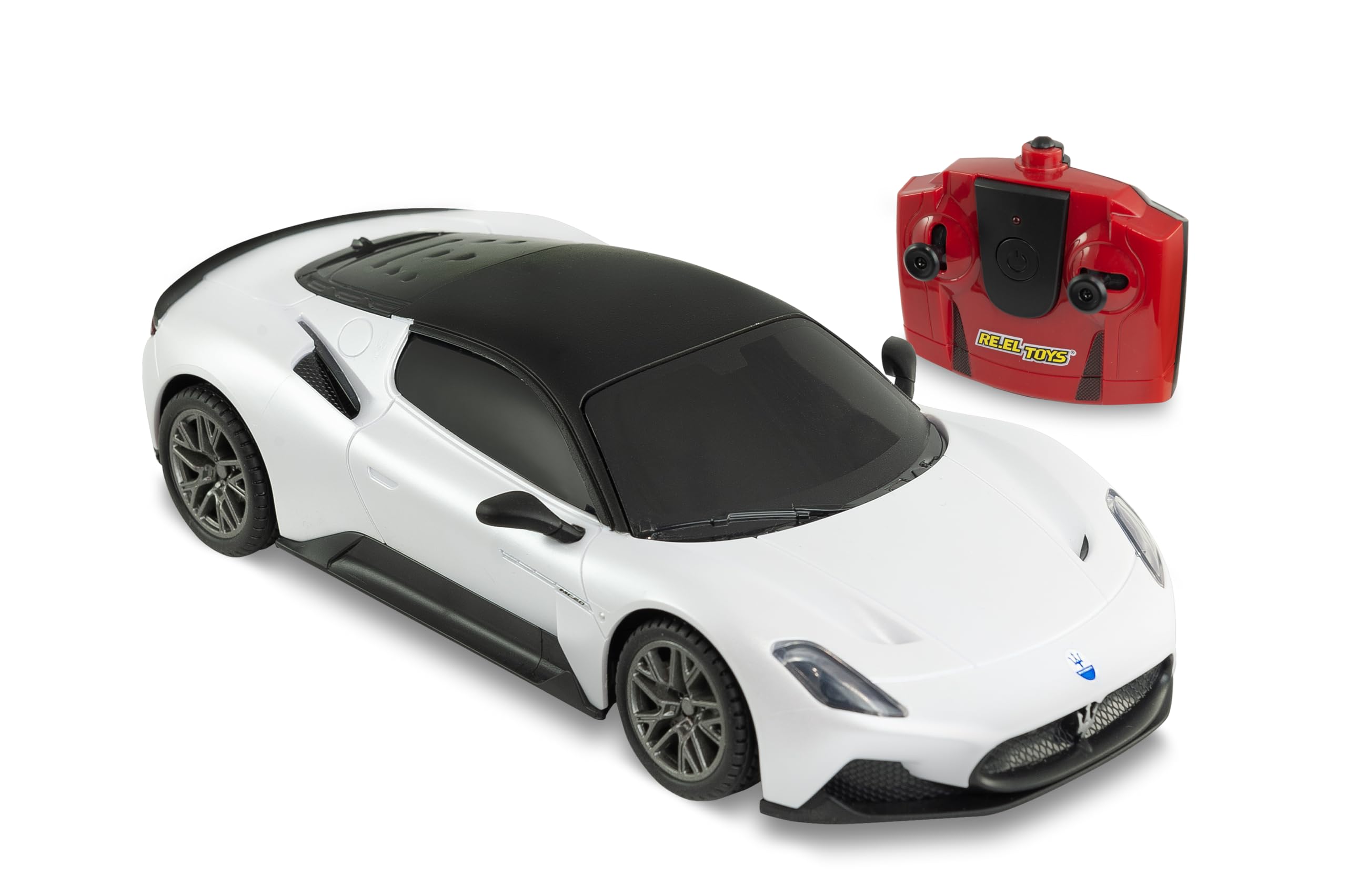 RE-EL TOYS - Maserati MC20 White 1:12 Scale (42 cm) Full Function 2.4GHz Remote Control Car with Rechargeable Lithium Battery - High Speed RC Racing Toy for Kids & Adults - Perfect for Indoor & Outdoor Play, Birthday Gifts, and Car Enthusiasts Collection