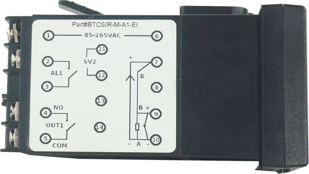 BTCS/R M A2 DS PID Temperature Controller 48x48mm, 85-265VAC, Relay Output with 2 Alarms, SSR Cooling, Multirange TC/RTD/Relay 3A (Resistive) Input - Ideal for Industrial Ovens, HVAC Systems & Process Control
