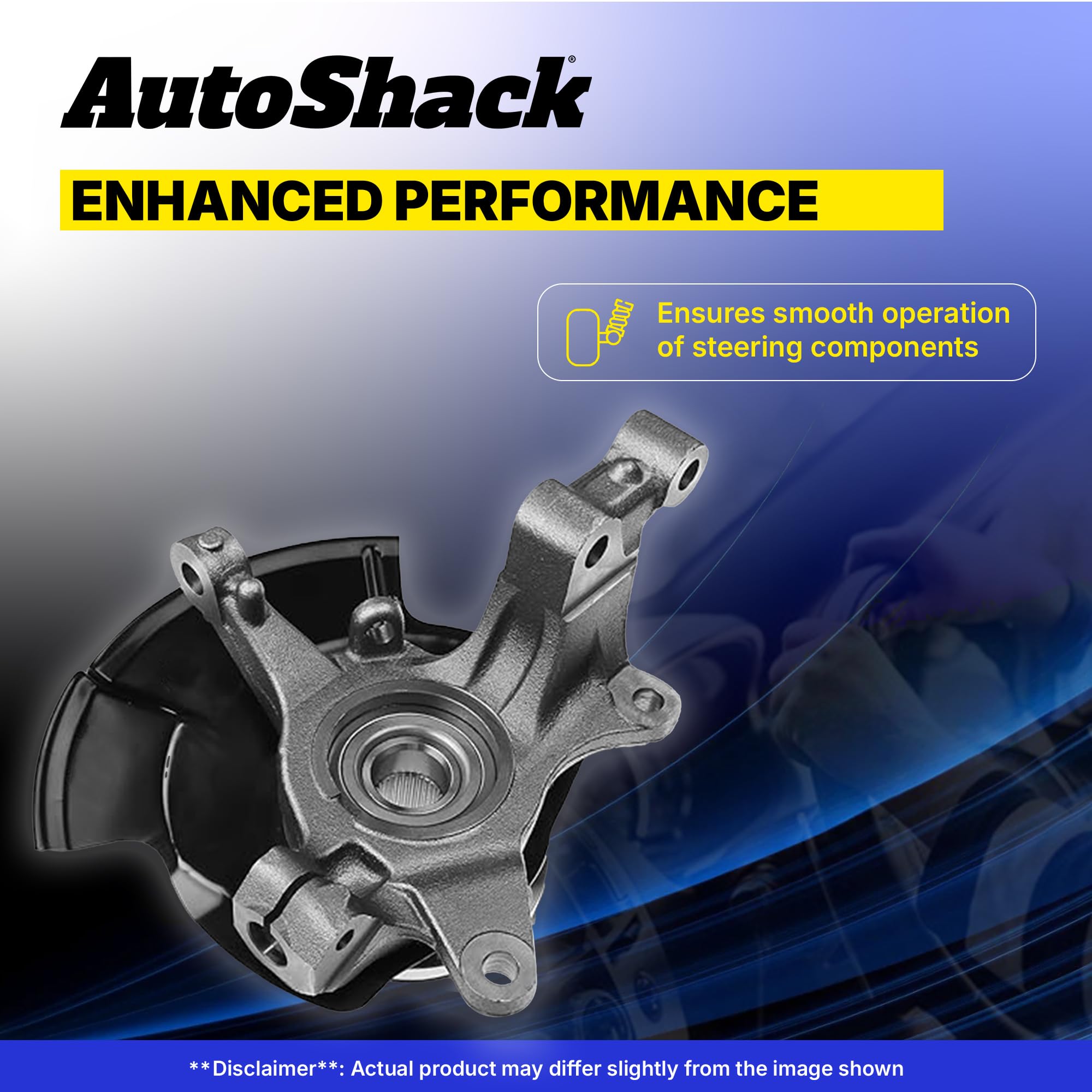 AutoShack Front Steering Knuckles & Wheel Bearing Hub Assembly - Pair of 2 (Driver & Passenger Side) Replacement for 2003-2008 Toyota Corolla 1.8L FWD - KN798390PR - Perfect for Smooth Steering & Safe Driving