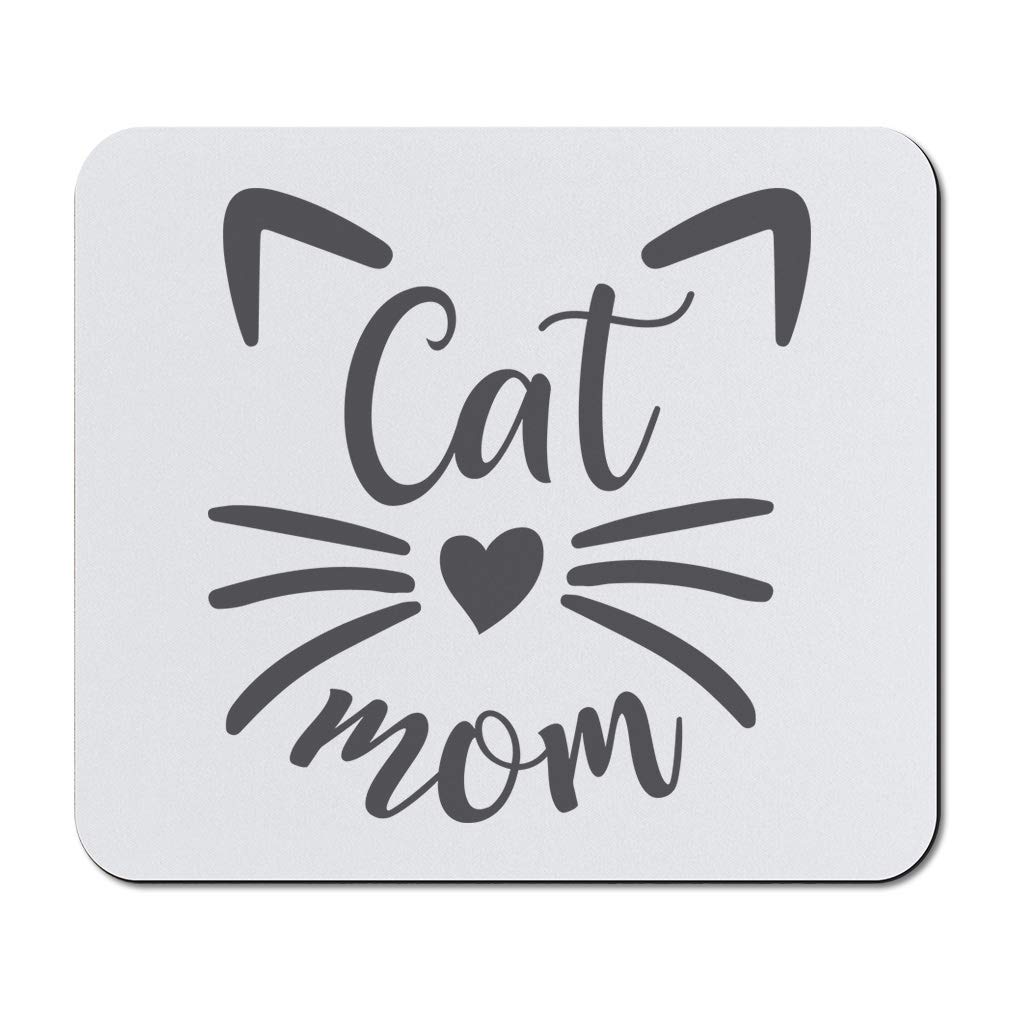 Mother's Day Cat Mom Mouse Pad - Neoprene Office & Gaming Desk Accessories with Square Design - Perfect for Work, Gaming & Home Office Use