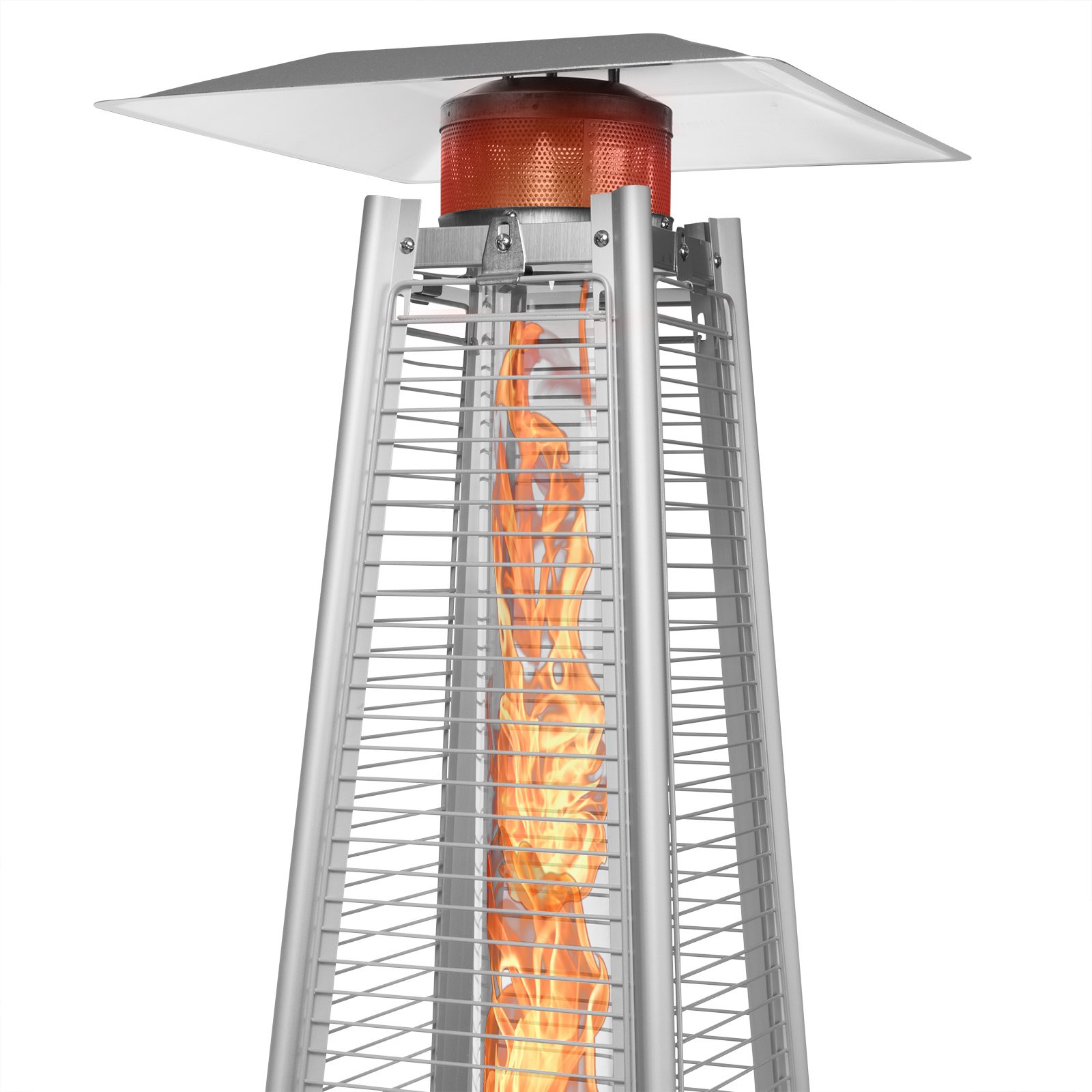 Commercial Outdoor Propane Patio Heater - 50,000 BTU LP Gas Porch & Deck Heater in Mocha - Perfect for Restaurants, Backyards, and Outdoor Events