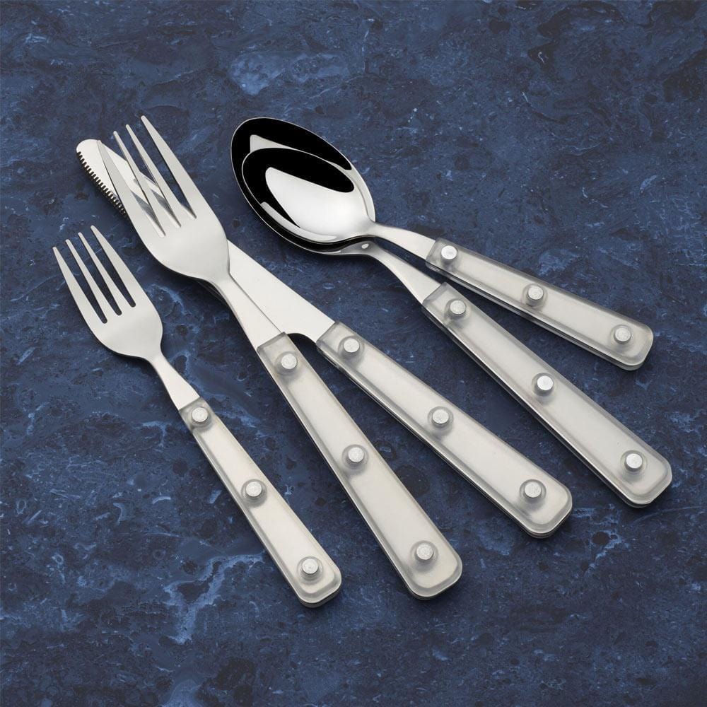 Translucent Clear 20-Piece Flatware Set - Stainless Steel Silverware for 4 People | Perfect for Dinner Parties, Wedding Gifts & Everyday Dining