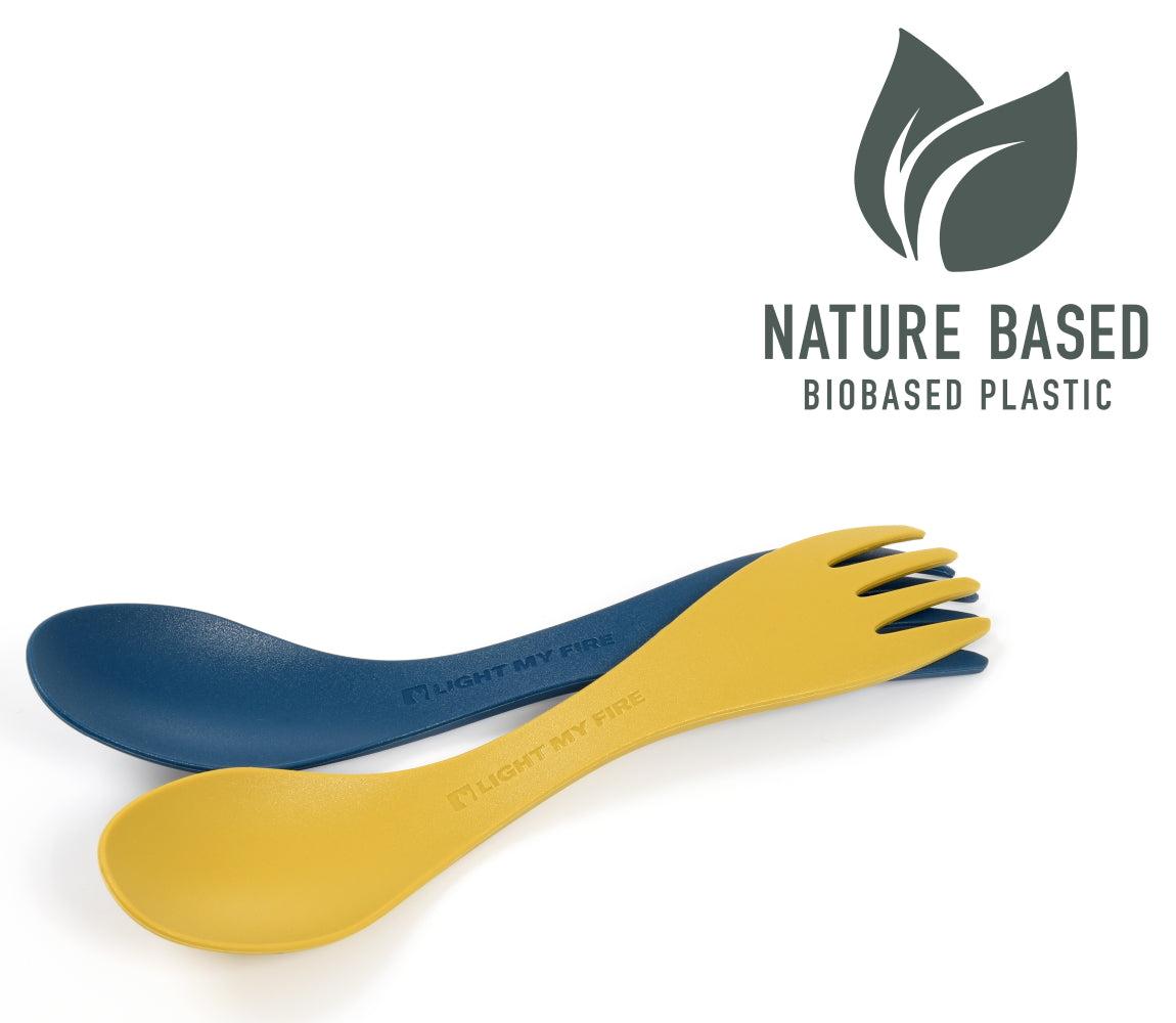 Light My Fire Little Spork Bio - 2 Pack Eco-Friendly Camping Utensils for Hiking, Backpacking & Outdoor Adventures