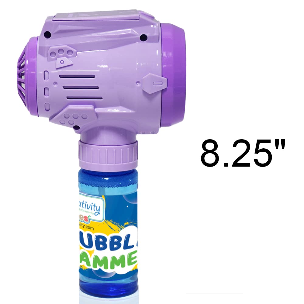 ArtCreativity Automatic Bubble Hammer Toy for Kids - Handheld Bubble Maker Machine with Included Bubble Solution, Creates Bigger & Easier Bubbles - Perfect Outdoor Birthday Gift for Boys & Girls (Great for Parties, Backyard Play & Summer Activities)