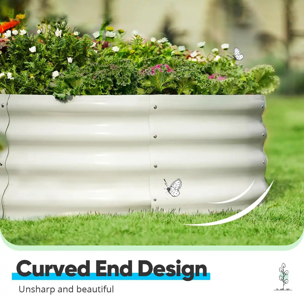 6' x 3' x 1' Oval Galvanized Steel Raised Garden Bed Kit - Beige Color for Outdoor Gardening, Vegetables, Flowers & Herbs - Perfect for Backyard, Patio & Small Space Gardening