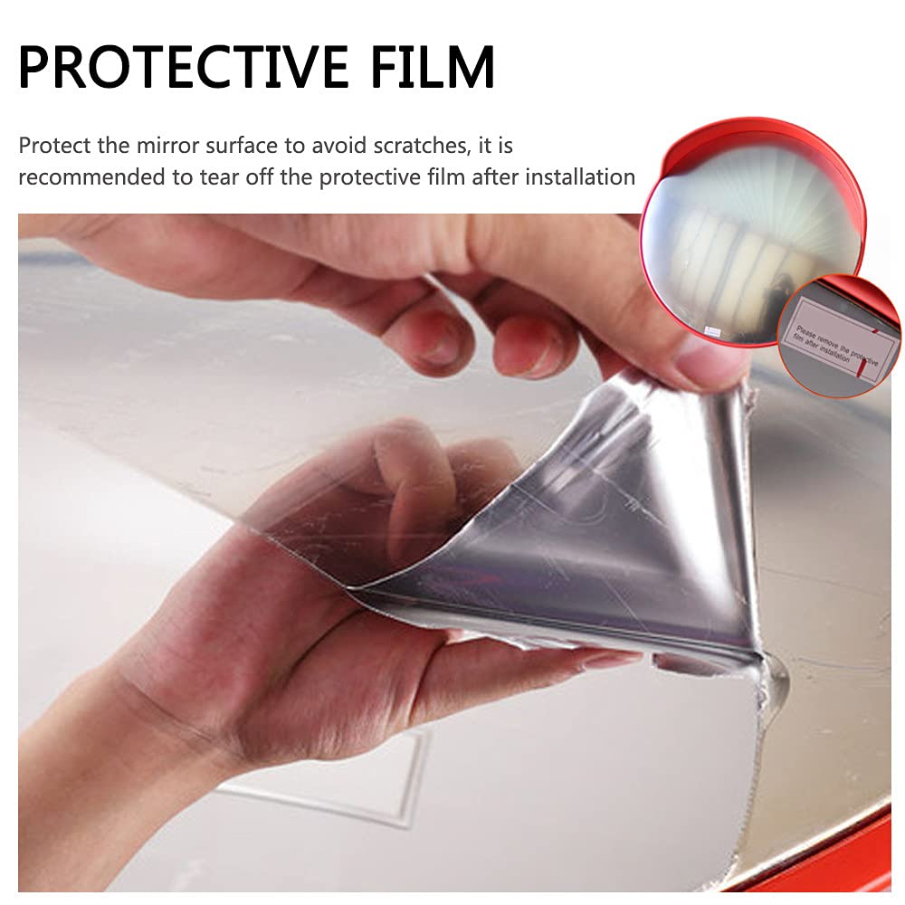 60cm Round Convex Safety Mirror - Indoor & Outdoor Use for Driveway, Garage, Warehouse, Office Security - Wall Mounted Side View Mirror for Blind Spot Detection & Traffic Safety
